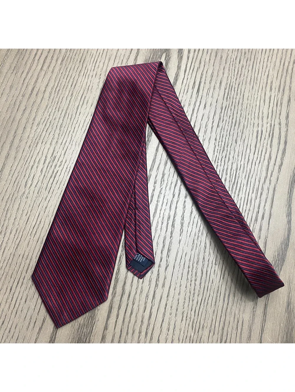 Brooks Brothers Makers Necktie Red Blue Repp Stripe Pure Silk Tie USA England